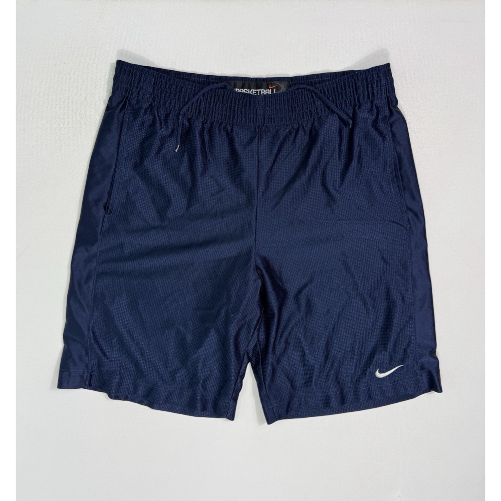 Nike Basketball Dazzle Shorts Mens Medium Navy Blue Shiny Vintage Y2K 207630 90s